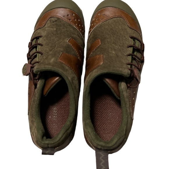 Merrell Bria Olive Green Suede Leather Bungee Lace Slip on Shoes - Picture 3 of 7